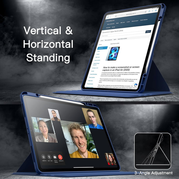 JETech Rotierende Hülle für iPad Pro 12,9 Zoll (2022/2021/2020/2018) mit Stifthalter, 360 Grad Drehb