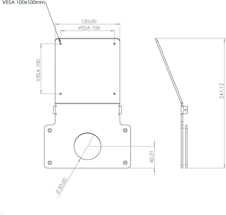 V020 VESA Adapter kompatibel mit Apple iMac mit Standfuss