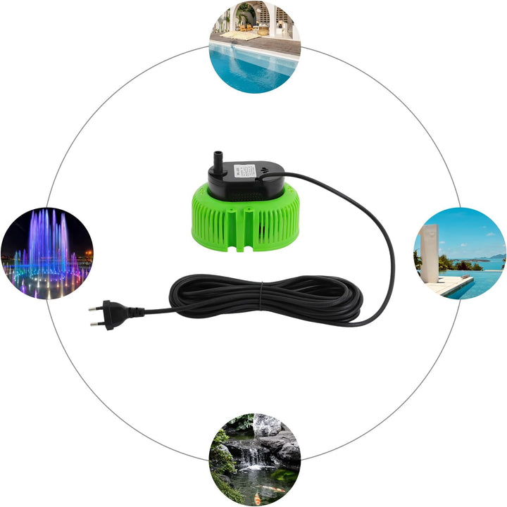 Poolabdeckungspumpe 75 W, 3000 l/h, IPX8, mit 5 m Schlauch und 3 Adaptern | Entfernt stehendes Wasse