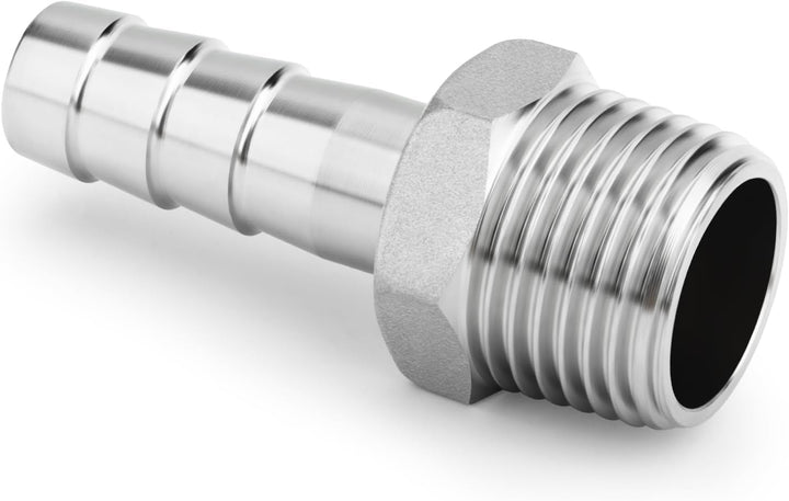 ERGAOBOY 10 Stück 304 Edelstahl 6 MM OD Barb auf 1/2" BSP männlich Schlauch Barb, Kompression Fittin