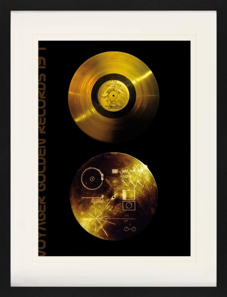 1art1 Schallplatten Poster Klänge Der Erde, Voyager Golden Records Gerahmtes Bild Mit Edlem Passepar