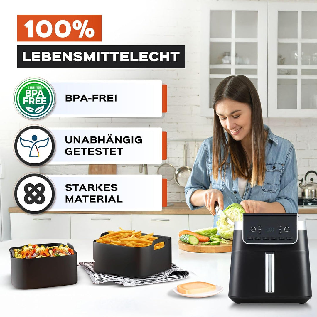 UNBOX 2PCS Silikonform Heissluftfritteuse für Philips XL 6,2L, 21cm Air Fryer Silikon Einsatz kompat
