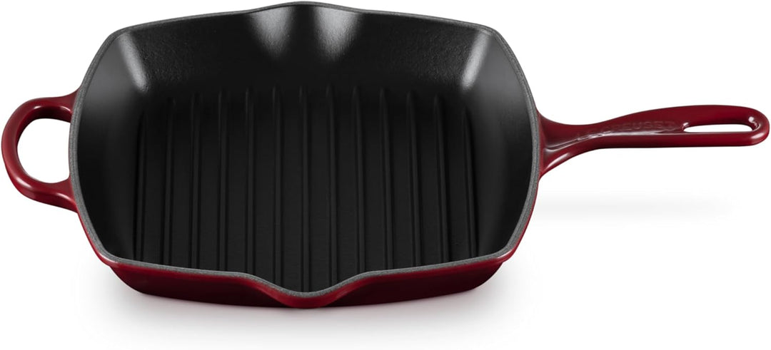 Le Creuset Signature Gusseisen-Grillpfanne, Quadratisch, 26 cm, Für alle Herdarten inkl; induktion g