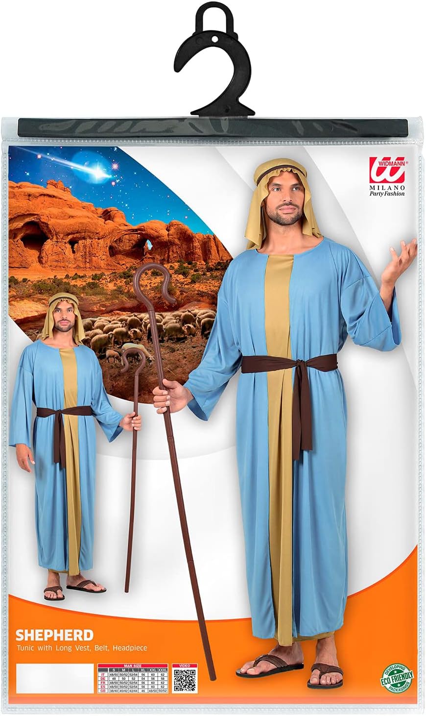 W WIDMANN MILANO Party Fashion - Kostüm Schäfer, Hirte, Krippenspiel, Weihnachten, Fasching 3XL, 3XL