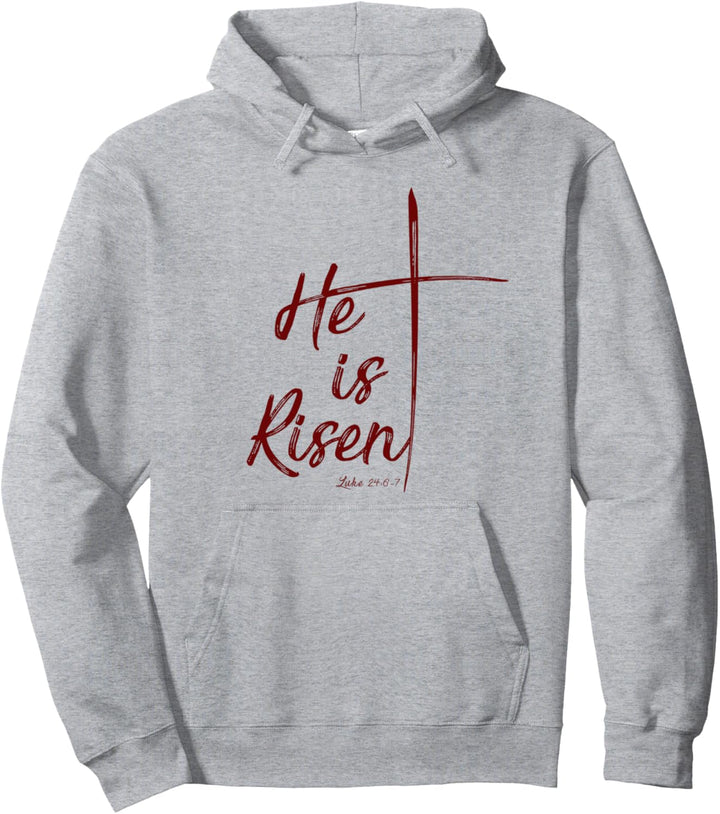 Christian gift bible verse inspirational gift He is Risen Pullover Hoodie