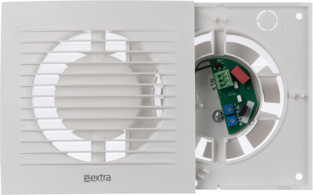 LIRAST Ø 100mm Weiss Badlüfter mit Timer und Feuchtesensor - Lüftter für Effiziente Belüftung im Bad