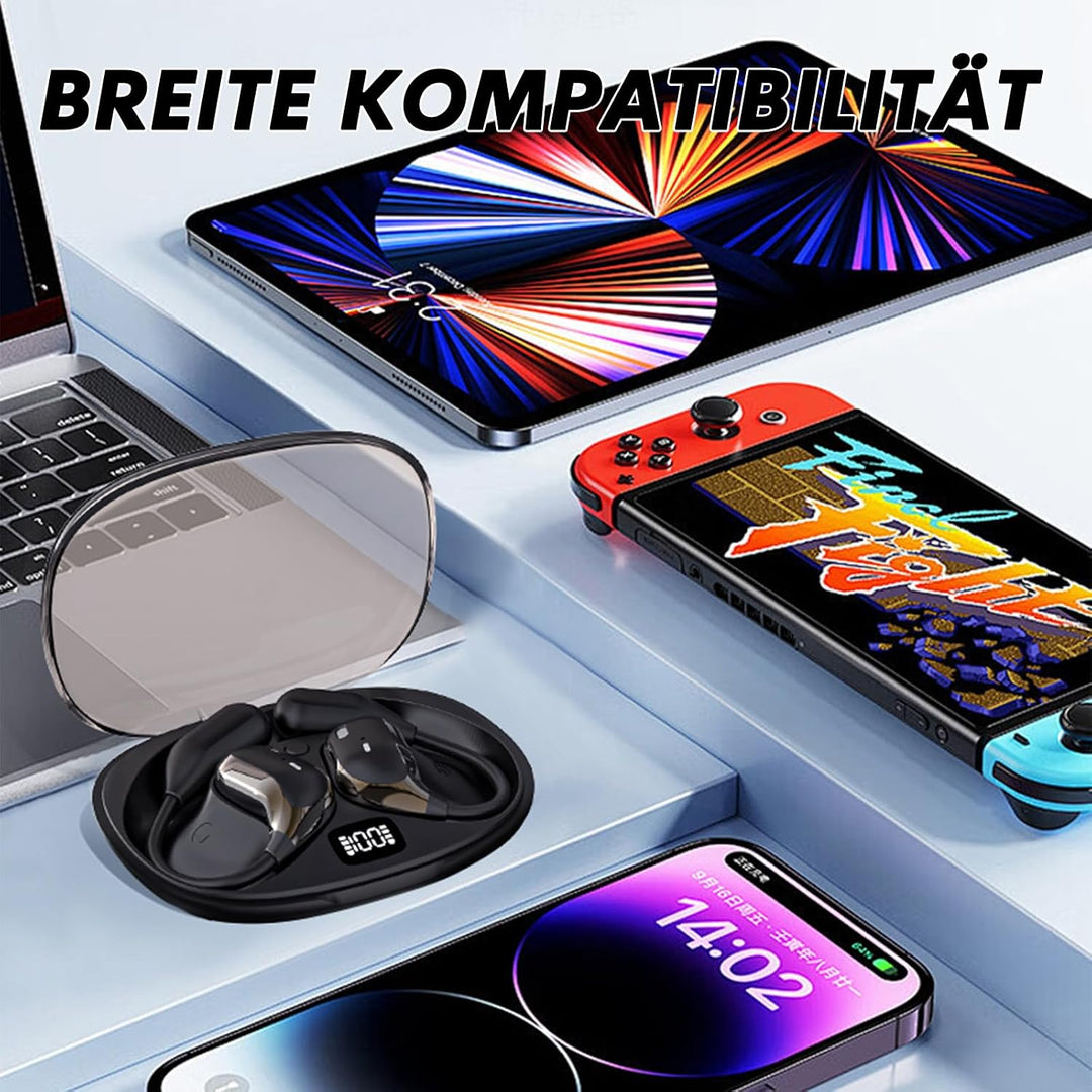 Xmenha Open Ear Kopfhörer kabellos Bluetooth 5.4 mit 4 Mic Luftleitung Knochenschall Sportkopfhörer