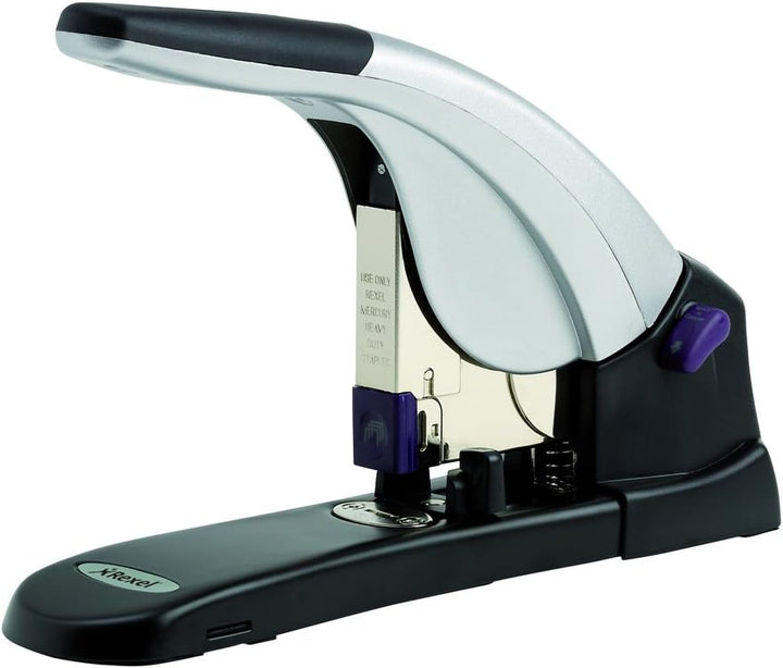 Rexel Mercury Blockheftgerät (Hebel komplett Stahl, Papierführung, Heftleistung 120 Blatt) grau 1 Or