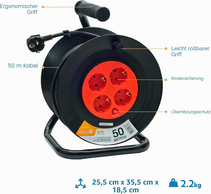 Garza - Reiher 430021 210.s0 Brico (4 Steckplätze, mit Griff, 50 Meter x 1,5 mm) 50 metros, 50 metro