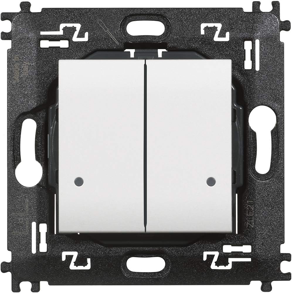 Bticino N4003DCW Livinglight Doppel-Lichtsteuerung, kabellos, Weiss, Weiss