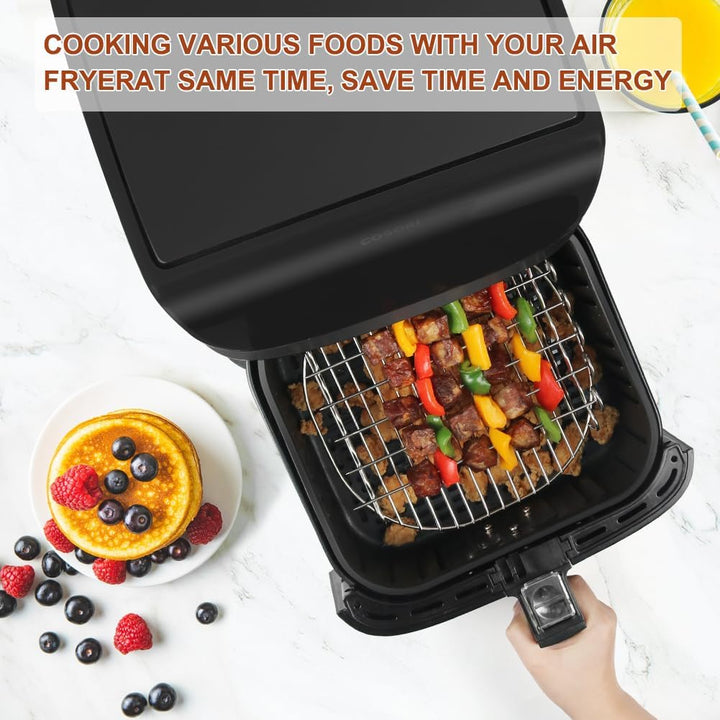 YQL Airfryer zubehör für gross Philips Airfryer XXL, 304 Heissluftfritteuse Grillrost mit 5 Spiesse
