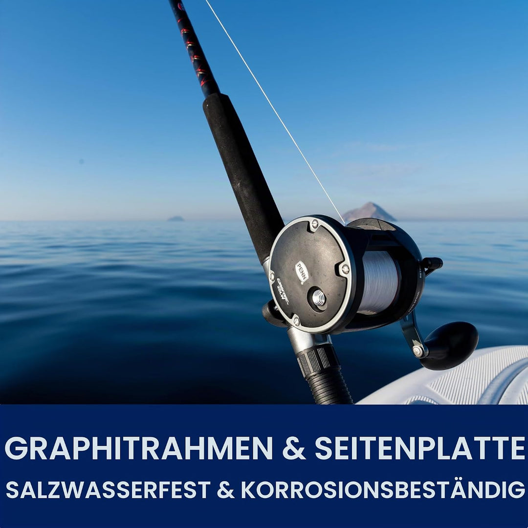 PENN Warfare Level Wind Multiplier Angelrolle für Salzwasser Boot oder Kajak Angeln 20| Left, 20| Le