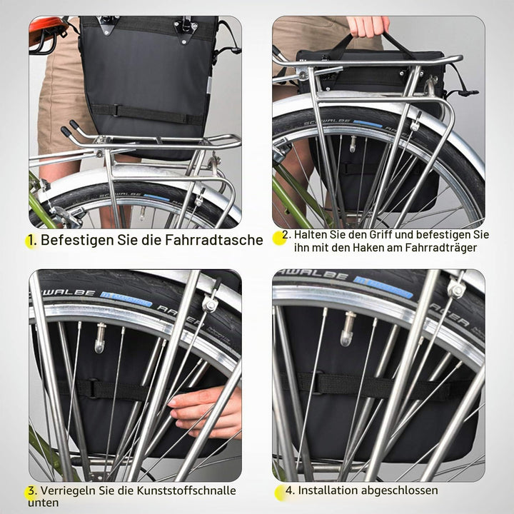 BAIGIO Fahrradtasche 3-in-1 Multifunction wasserdichte Gepäckträgertasche 75L Radfahren Gepäckträger