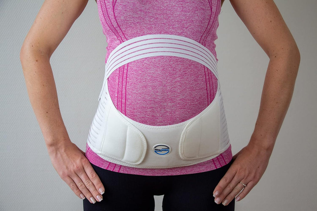 VITALWORXX® Schwangerschafts-Stützgürtel mit Gebrauchsanleitung - Unterstützung für Bauch, Taille un
