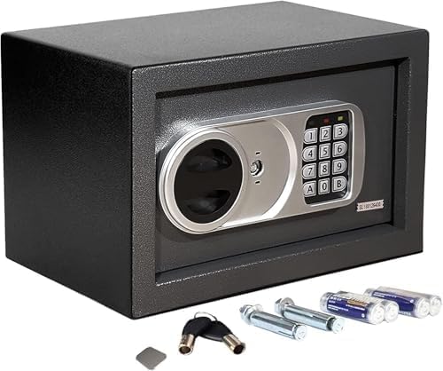 Floordirekt Safe Tresor für Zuhause, 43L 35H x 50B x 31T cm, Möbeltresor mit Schlüssel und Zahlensch