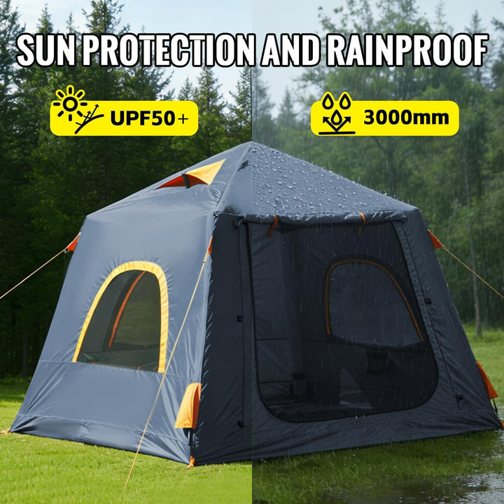 Inflatable Camping Tent, with Manual air Pump, Easy to Set up, Outdoor Inflatable Tent, can accommod