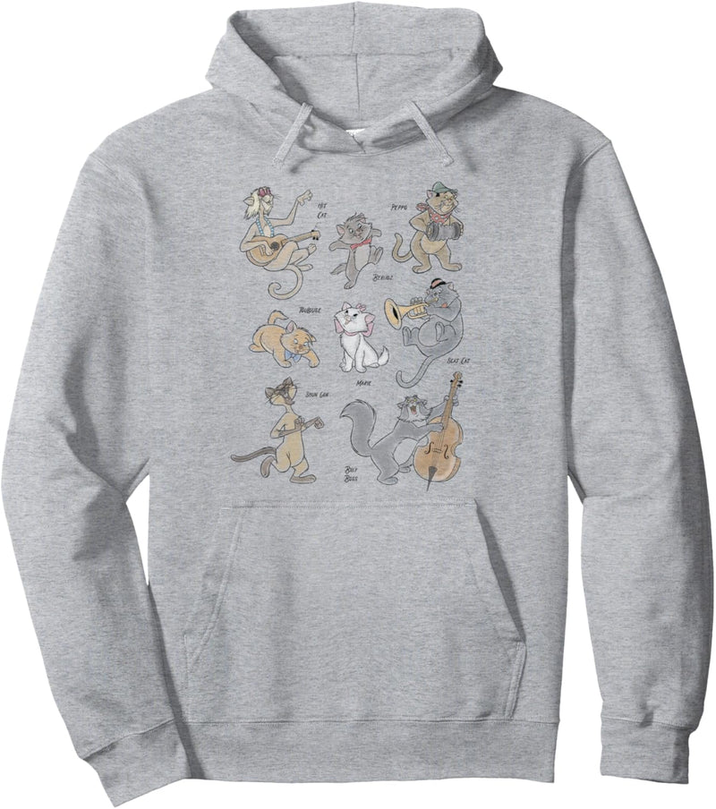 Disney The Aristocats Group Shot Cat Instruments Pullover Hoodie