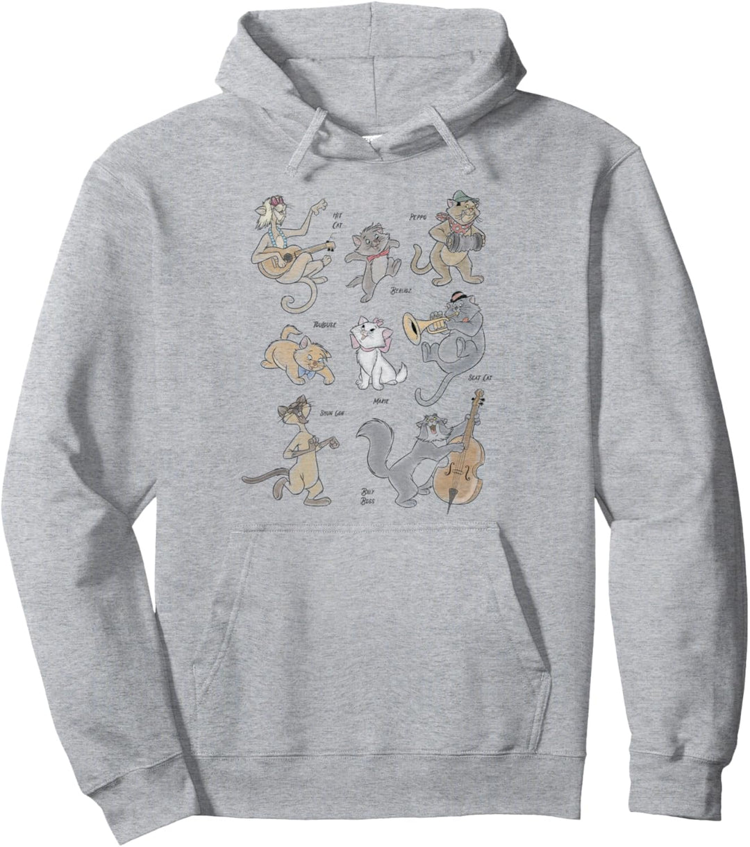 Disney The Aristocats Group Shot Cat Instruments Pullover Hoodie