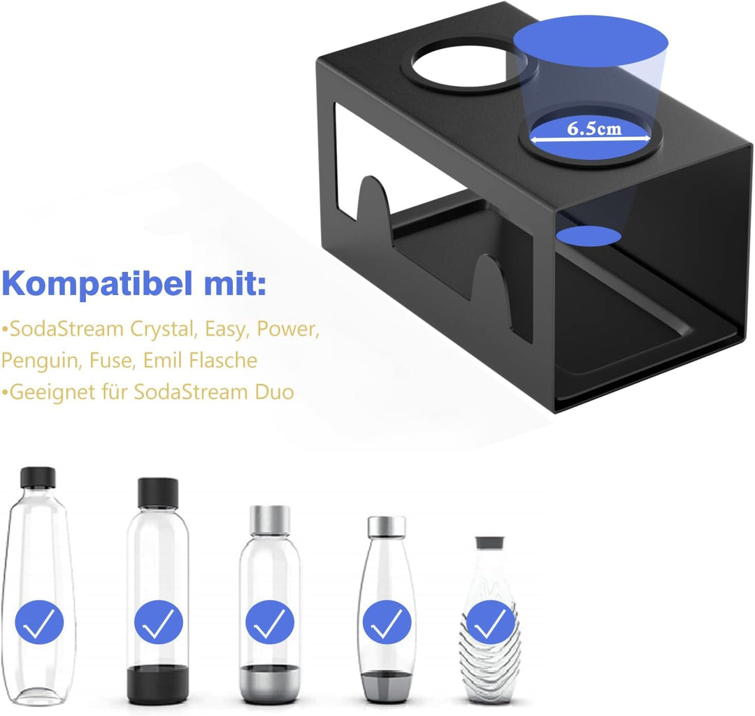 HOMMAND Flaschenhalter für SodaStream Crystal und Emil Flaschen, Edelstahl Flaschenhalter Abtropfges