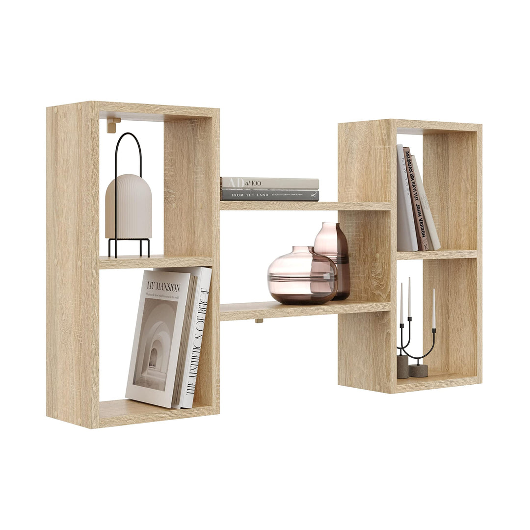 KUBUTKU Dekorativ Wandregal mit 5 Böden 102x60x18 Design Skandinavischer Modern für Wohnzimmer Küche