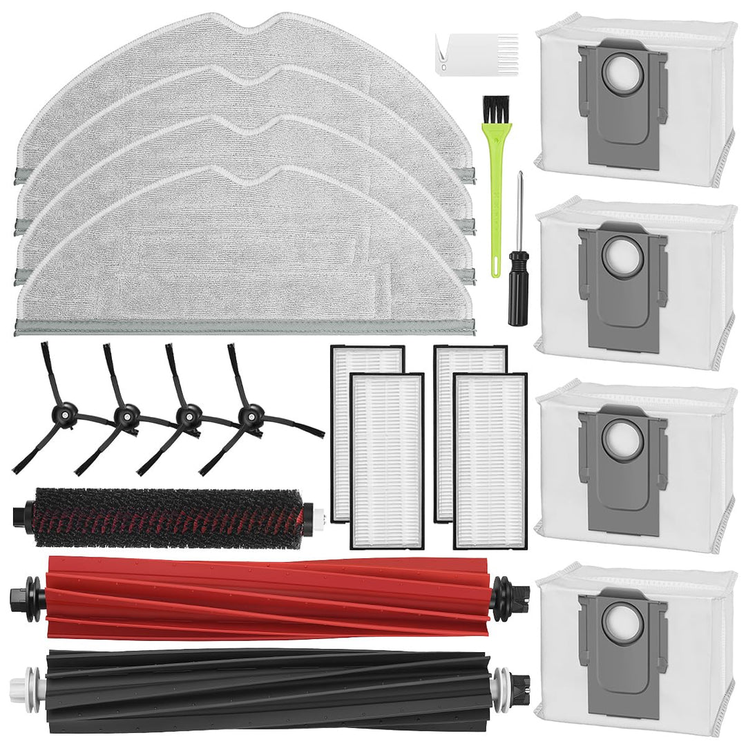 DrRobor Zubehör für Roborock S8 Pro Ultra, Ersatzteile mit 1 DuoRoller Bürste, 1 Reinigungsbürste, 4
