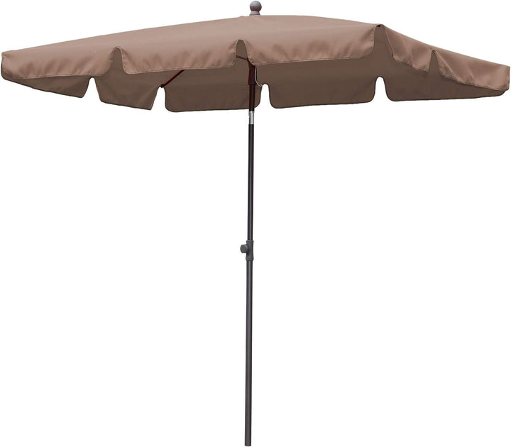 QUICK STAR Balkon Sonnenschirm 200x125cm Balkonschirm Rechteckig Knickbar Taupe Gartenschirm UV 50 m
