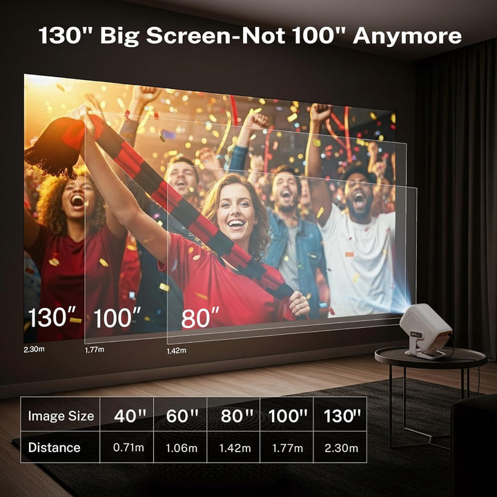 Smart Beamer Integrierte Apps Native 1080P 4K kompatibel 12000 Lumens, Autofokus Keystone Mini Proje