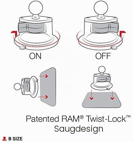RAM MOUNTS Twist-Lock-Saugnapffuss mit Ball