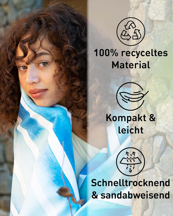 Fit-Flip Strandtuch XXL aus Mikrofaser - leicht und schnelltrocknend - 100% recyceltes Strandhandtuc