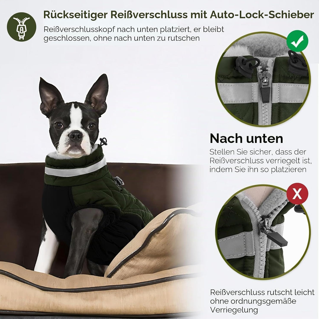 AOFITEE Extra Grosser Hundemantel, Warme Wasserdichter &amp; Winddichter Hundejacke mit Bauchschutz, Rol
