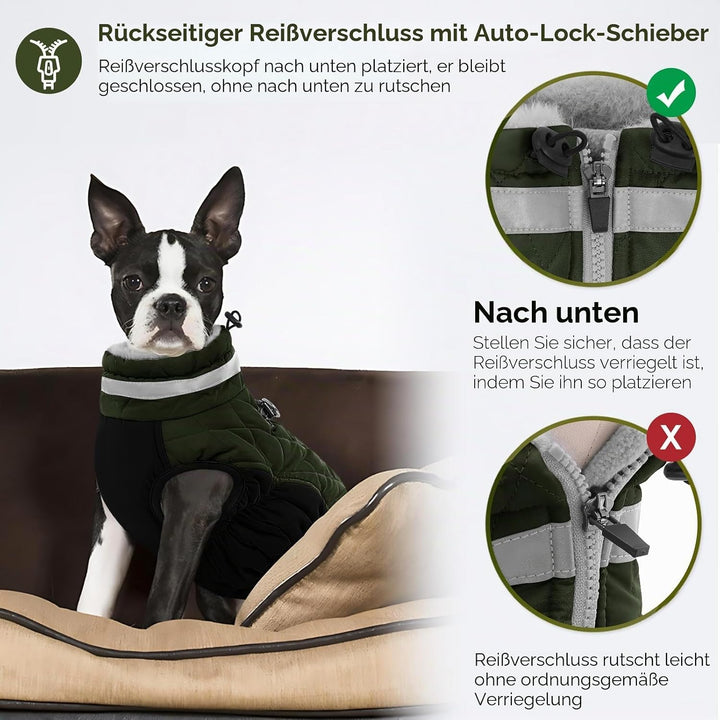 AOFITEE Extra Grosser Hundemantel, Warme Wasserdichter &amp; Winddichter Hundejacke mit Bauchschutz, Rol