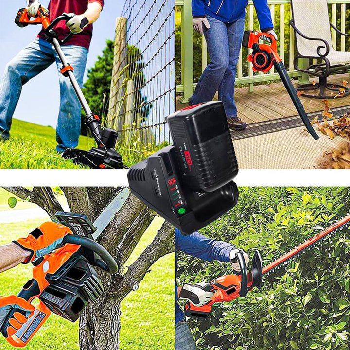 Sarini Ersatz-Akkuladegerät für Black and Decker 36 V-40 V Lithium-Akku, Schnellladegerät mit Zwei U