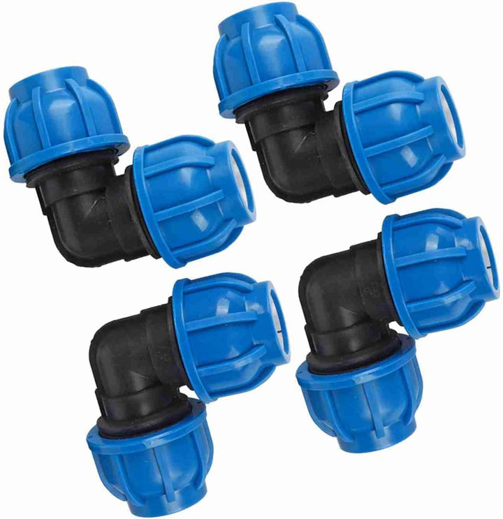 Garosa 4Pcs PE-Kunststoff 32mm Bis 32mm Winkelverbinder-Rohrfitting für PPR, PE, PVC und Andere Wass
