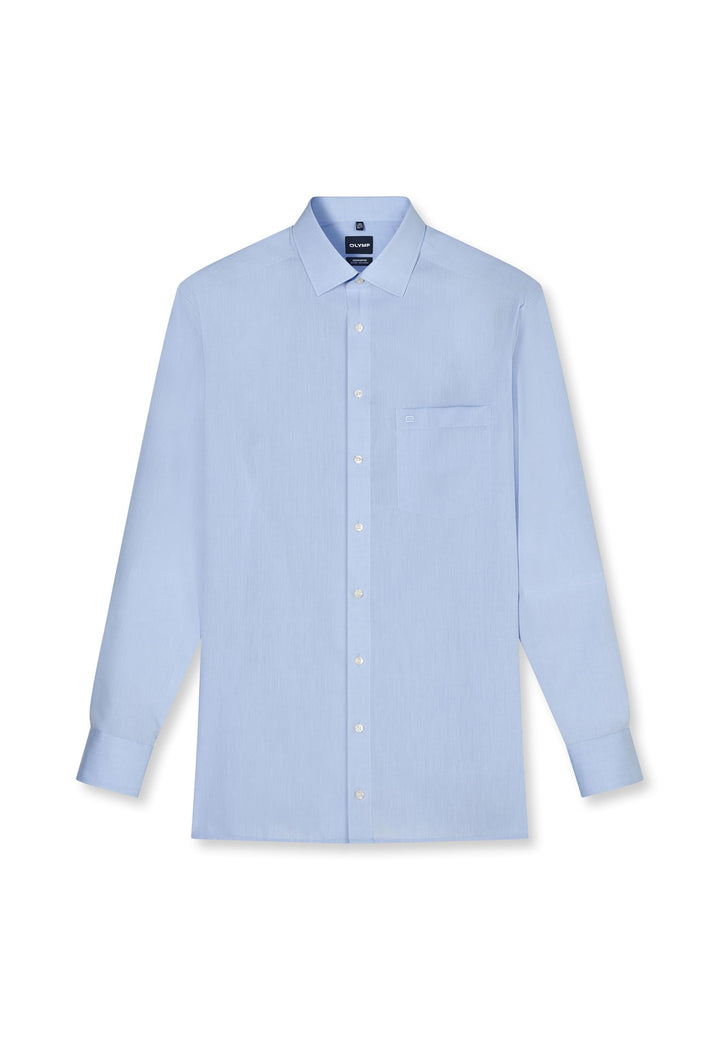 OLYMP Luxor Comfort fit Hemd Langarm New Kent Kragen Chambray Flieder 40 Bleu 11, 40 Bleu 11
