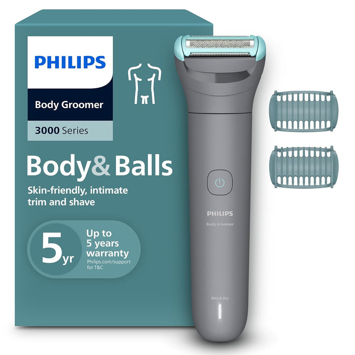 Philips Bodygroom 3000er-Serie – Herrentrimmer mit Dreifachschutz-Rasiersystem, trimmen und rasieren