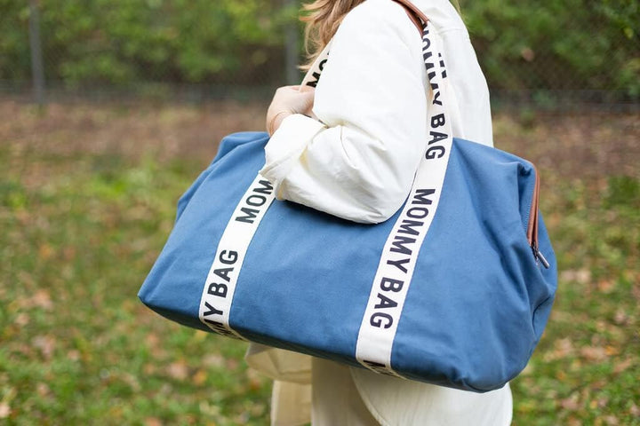 CHILDHOME, Mommy Bag, Wickeltasche, Mutterschaft, Reisetasche Indigoblau Mommy Bag Signature, Indigo