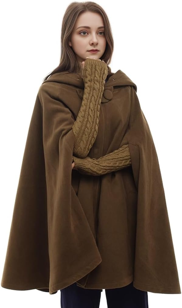 GRACEART Mittelalterliche Unisex Vampir Umhang Gothic Cosplay Kostüm, Robe mit Kapuze Cape Mantel Um