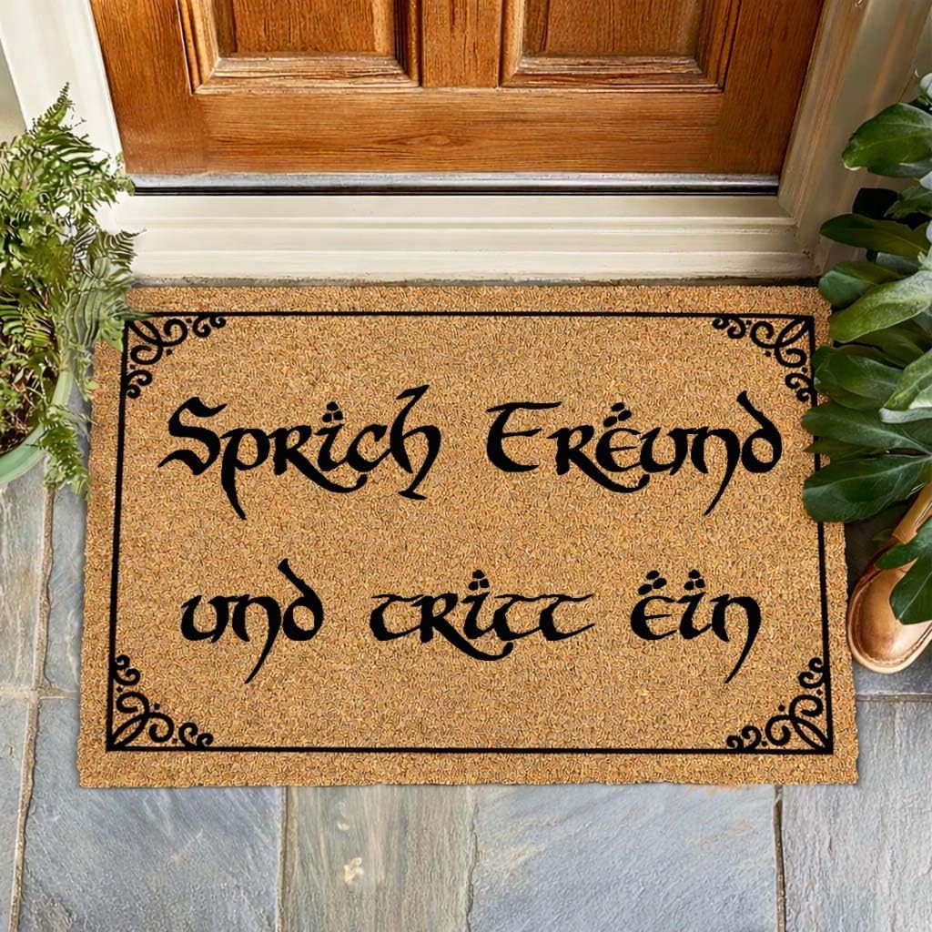 Giftstory Kokosmatte Fussmatte Kokos „Sprich Freund und Tritt EIN“ für Innen und Aussen 60x40 Fussma