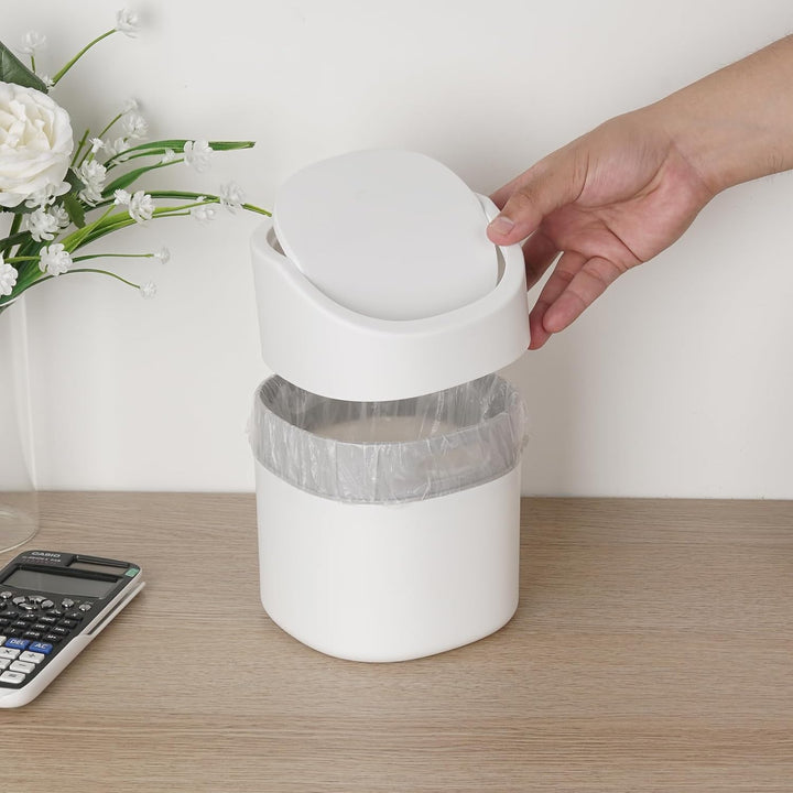 Mini tischmülleimer 2L mit Müllsäcken 180 Stück, tischabfalleimer mit deckel für Den Waschtisch Küch
