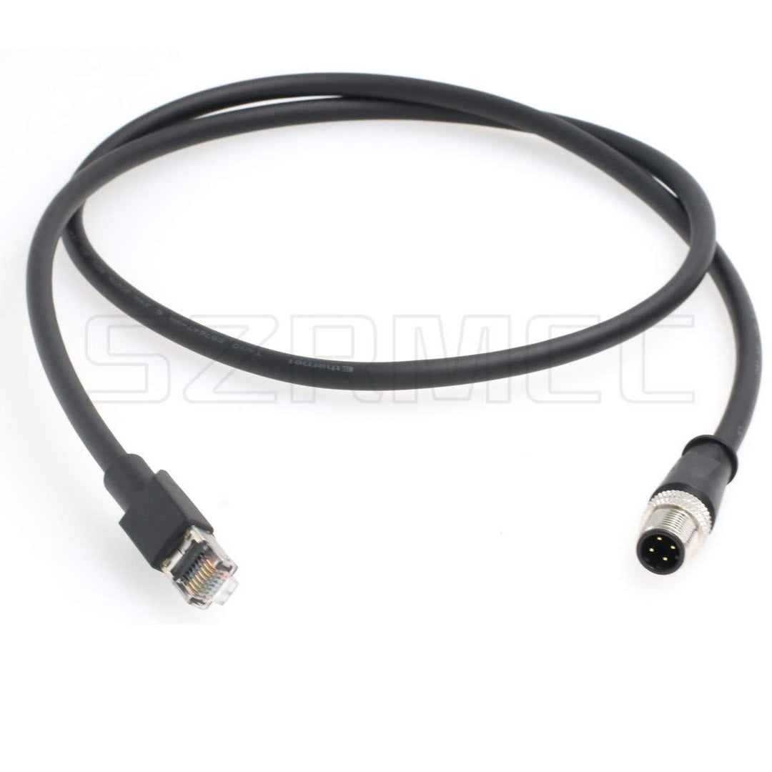 SZRMCC M12 4-Pin auf RJ45 Stecker Industrial Ethernet Abgeschirmtes Kabel Cat5e Hochflexibles Indust
