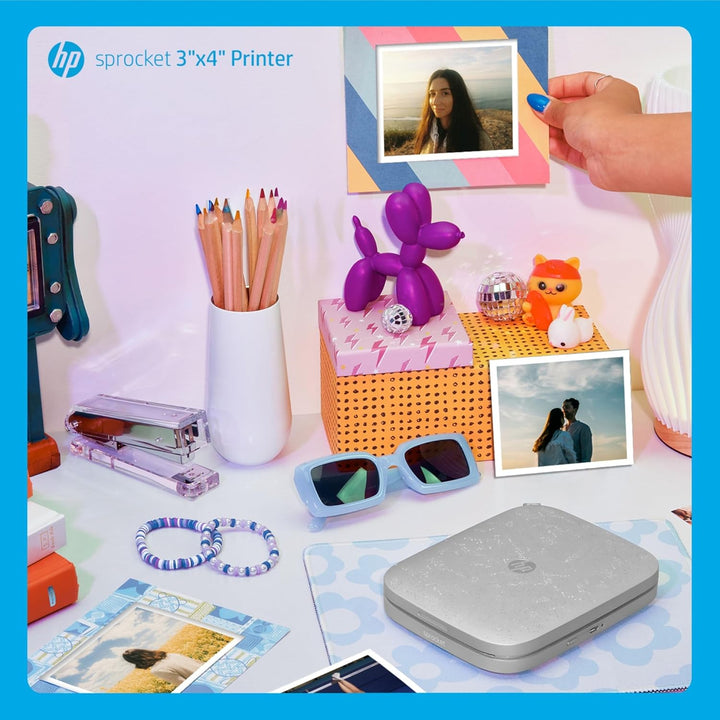 HP Sprocket Sofortbild-Fotodrucker, 7,6 x 10,2 cm, Zinkpapier, 50 Stück