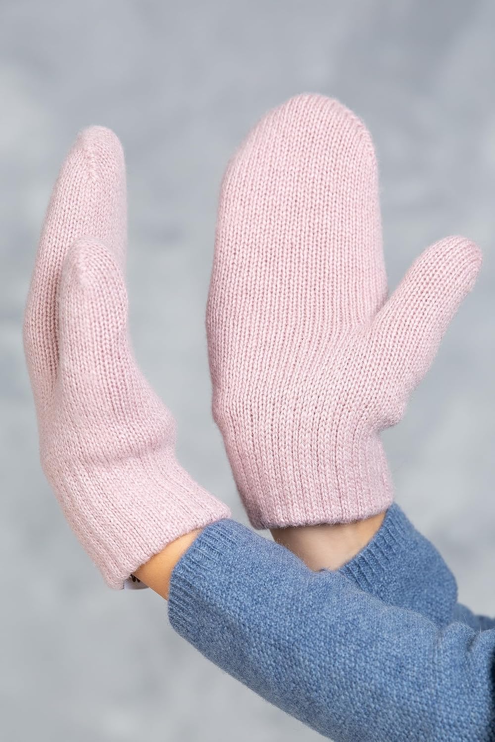 KNITAS Doppellagen Strickhandschuhe aus Wolle für Baby Kleinkind I Winter Warme Gestrickte Handschuh