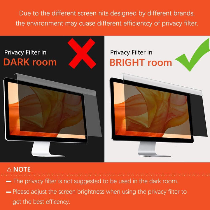 PaceBid 23-24 Zoll Monitor Blickschutzfilter I Privacy Filter für Computer I Desktops Blickschutzfol