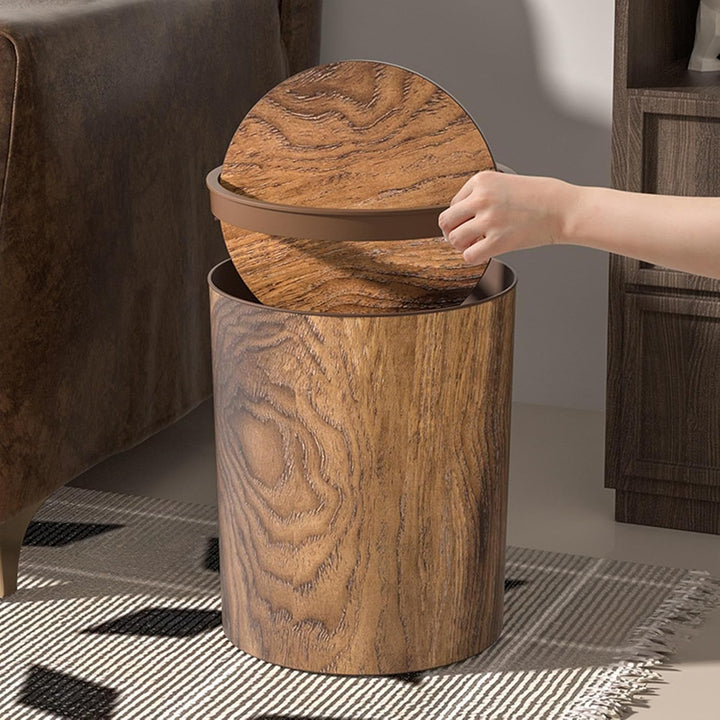 Générique Mülleimer mit Holzmaserung | Mülleimer mit Holzmaserung für Badezimmer | Mülleimer für Unt