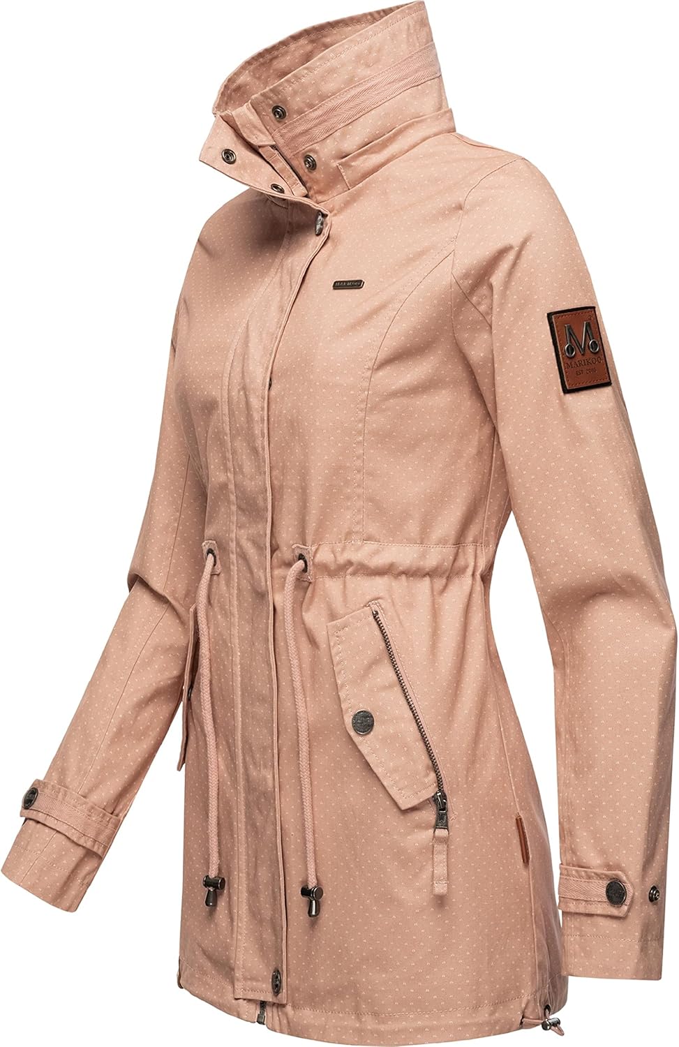 MARIKOO Damen leichte Übergangsjacke Baumwoll-Parka mit Kapuze Nyokoo XS-XXL M Light Rose W.p., M Li