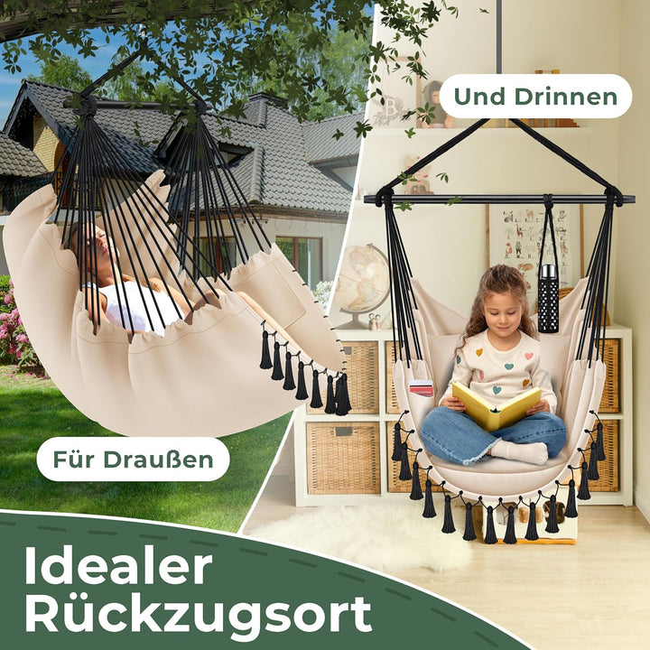KESSER® Hängesessel Safari XXL Hängestuhl für Erwachsene & Kinder Hängematte bis 150 kg Hängesitz Au