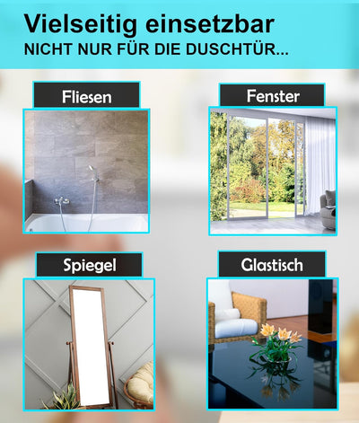 Abzieher Dusche mit Halterung, BLUMBACH® Duschabzieher weiss 28 cm breit Dusch Abzieher Wischer Sili