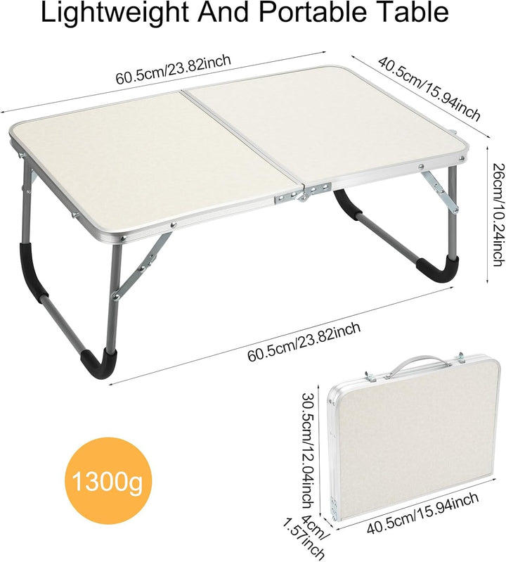 Folding Small Table-White, Klappbarer Esstisch, Multifunktionaler Klappbarer Lap Desk für Bett, Leic