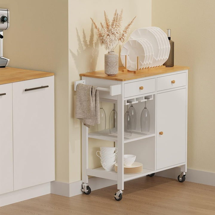 Vicco Küchenwagen Trayz, Weiss, 89 x 87 cm mit Rollen