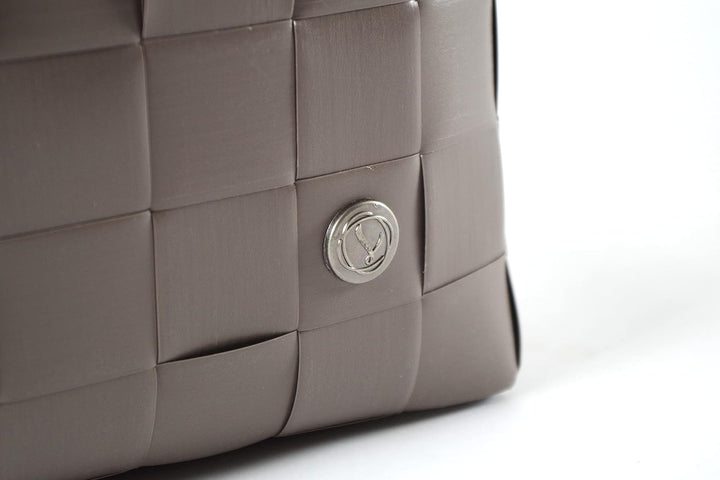 Kobolo Tasche Einkaufskorb geflochten Kunststoff Shopper - GREY XXL - 36x22x28 cm